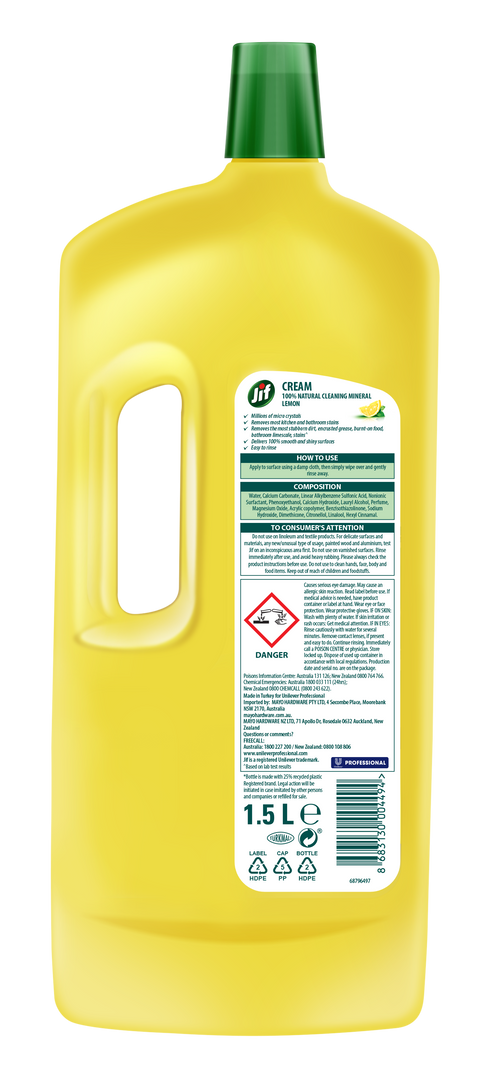 Jif All-Purpose Cream Cleaner Lemon 1.5L