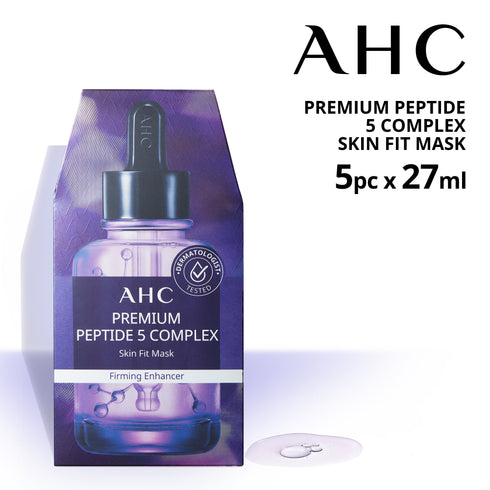AHC Premium Peptide5 Complex Skin Fit Mask 5pc x 27ml