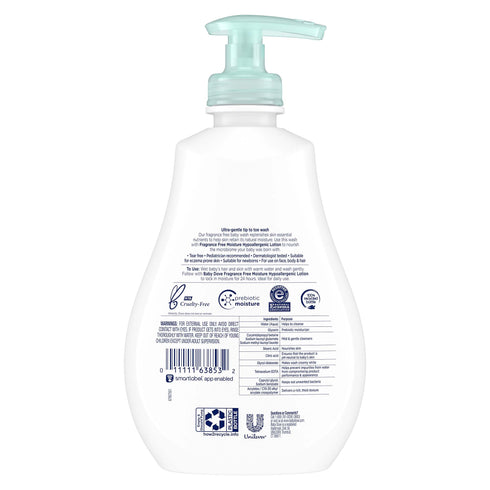 Baby Dove Fragrance Free Moisture Hypoallergenic Baby Wash 384ml