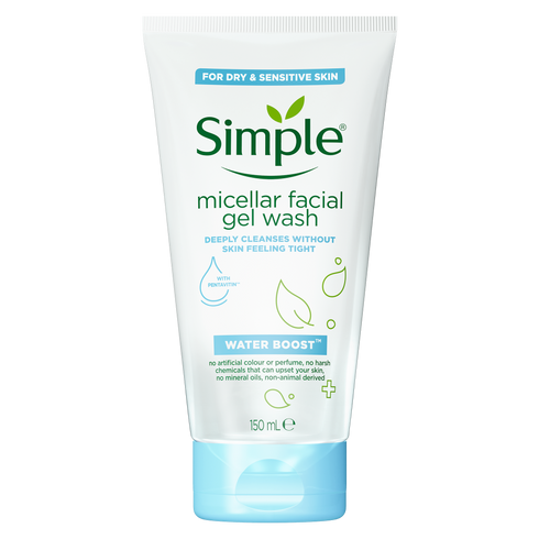 Simple Water Boost Micellar Facial Gel Wash 150ml (Exp 26 Apr '23)