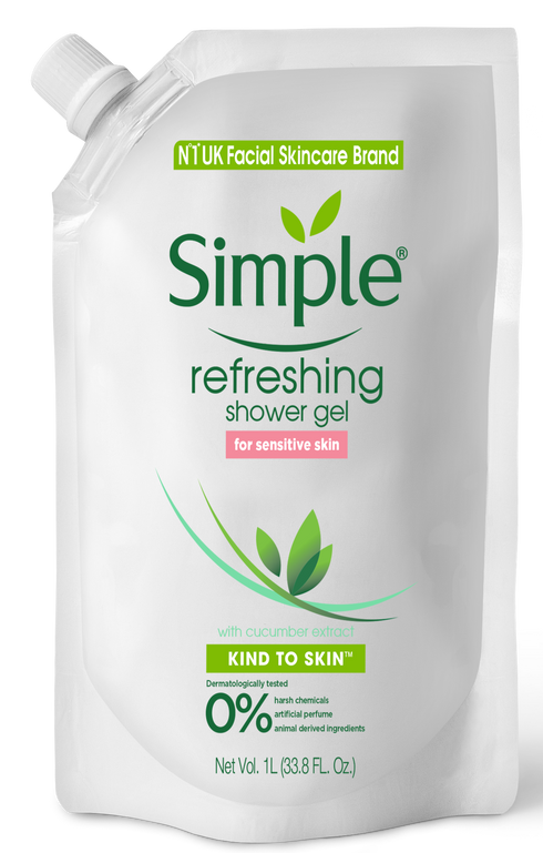 Simple Refreshing Shower Gel Refill Pouch 1L