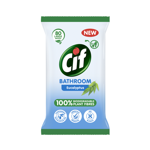 Cif Biodegradable Bathroom Wipes 80 Large Wipes