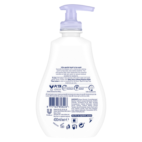 Baby Dove Sensitive Skin Care Night Time Wash 400ml