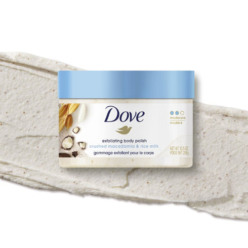 Dove Body Polish Crushed Macadamia & Rice Milk Moderate Exfoliating Body Scrub 298g
