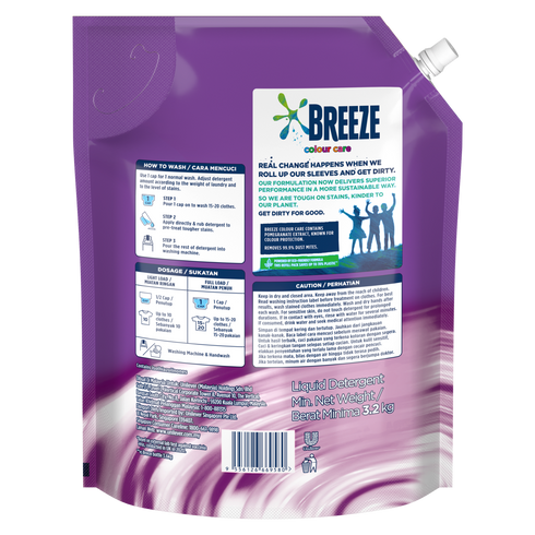Breeze Colour Care Liquid Detergent 3.2kg Refill