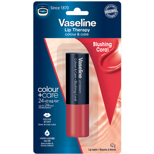 Vaseline Lip Therapy Colour + Care Tinted Lip Balm Blushing Coral 4.2G