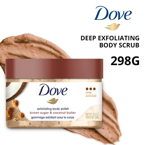 Dove Body Polish Brown Sugar & Coconut Butter Deep Exfoliating Body Scrub 298g