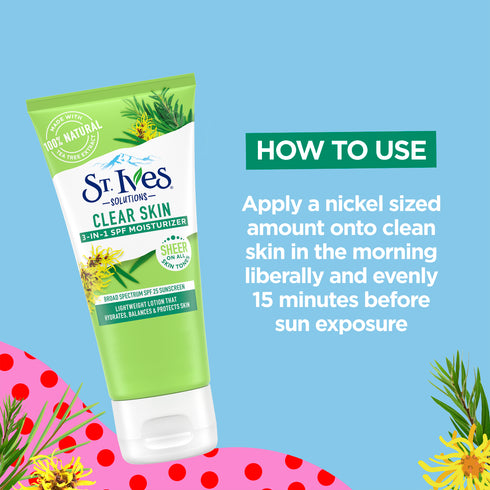 St. Ives Clear Skin 3-in-1 SPF Moisturizer 85g