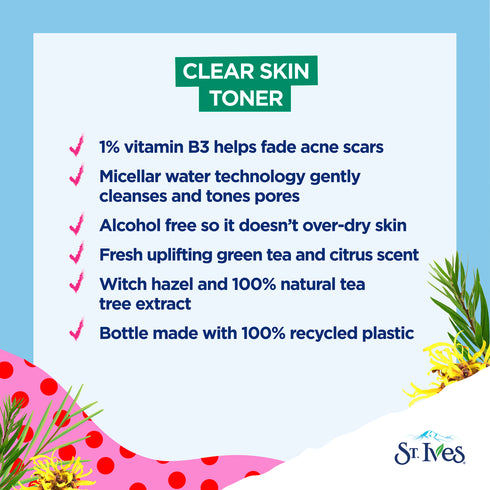 St. Ives Clear Skin 3-in-1 Daily Toner 251ml
