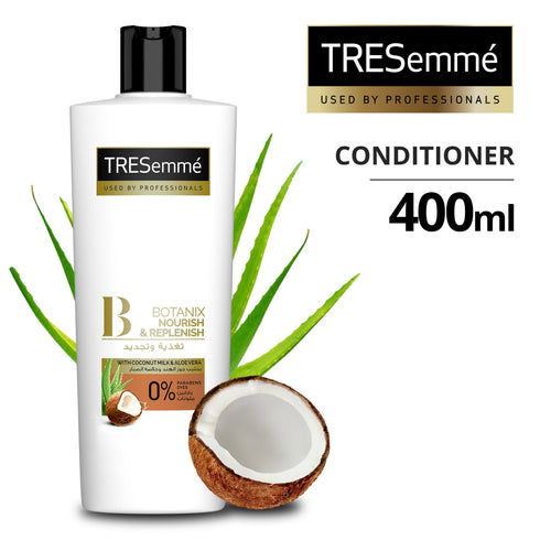 TRESemmé Botanix Natural Nourish & Replenish Conditioner with Coconut Milk & Aloe Vera for Dry Hair, 400ml