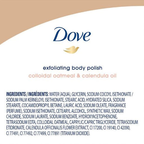 Dove Body Polish Colloidal Oatmeal & Calendula Oil Gentle Exfoliating Body Scrub 298g