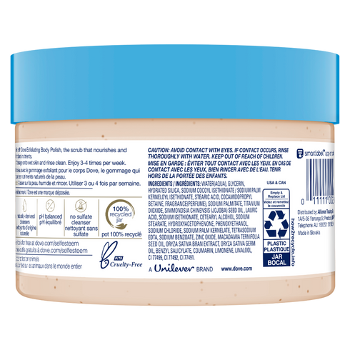 Dove Body Polish Crushed Macadamia & Rice Milk Moderate Exfoliating Body Scrub 298g